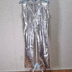 NWT Gap Denim, High Rise Vintage Slim 5 Pocket Metal Silver Pants Size 12/31R